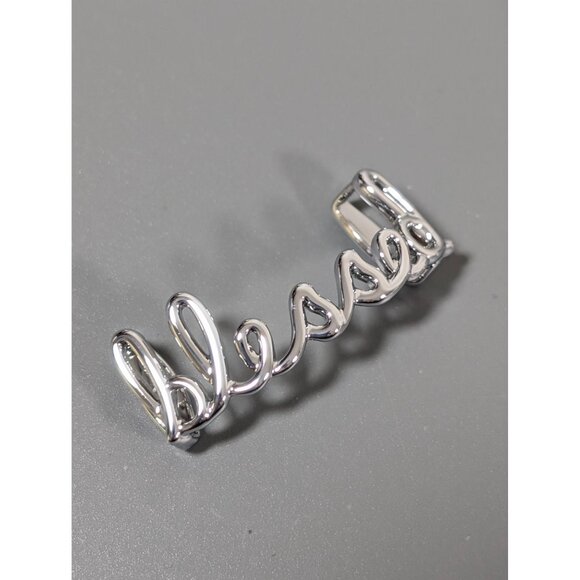 Keep Collective Silver Tone BLESSED Script Word Slide Charm NEW - Picture 1 of 5